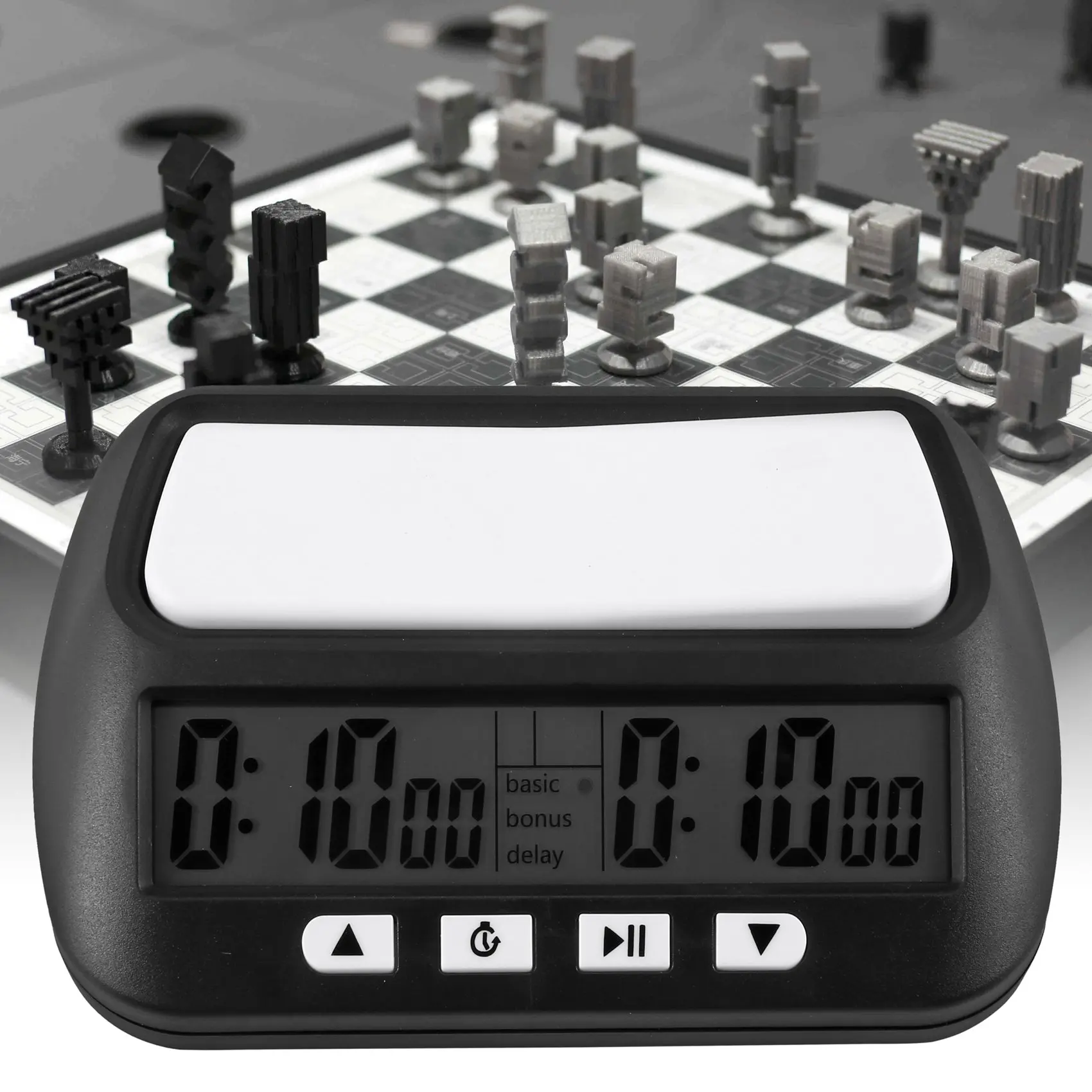 Chess Clock, Digital Chess Timer & Game Timer, 3-In-1 Multipurpose Portable Professional Clock Black