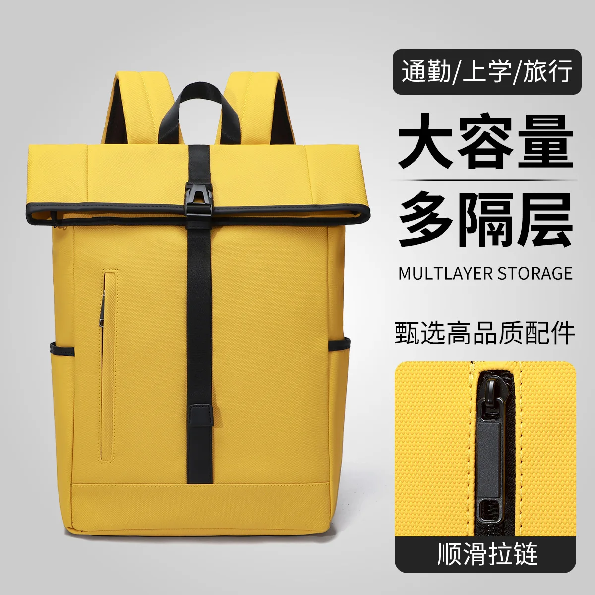 

New backpack men's schoolbag factory male college student computer bag light and large capacity