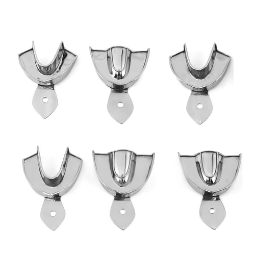 Bandeja para dientes dentales de acero inoxidable, soporte para dientes Autoclavable, bandejas de impresión de laboratorio, herramienta de dentista