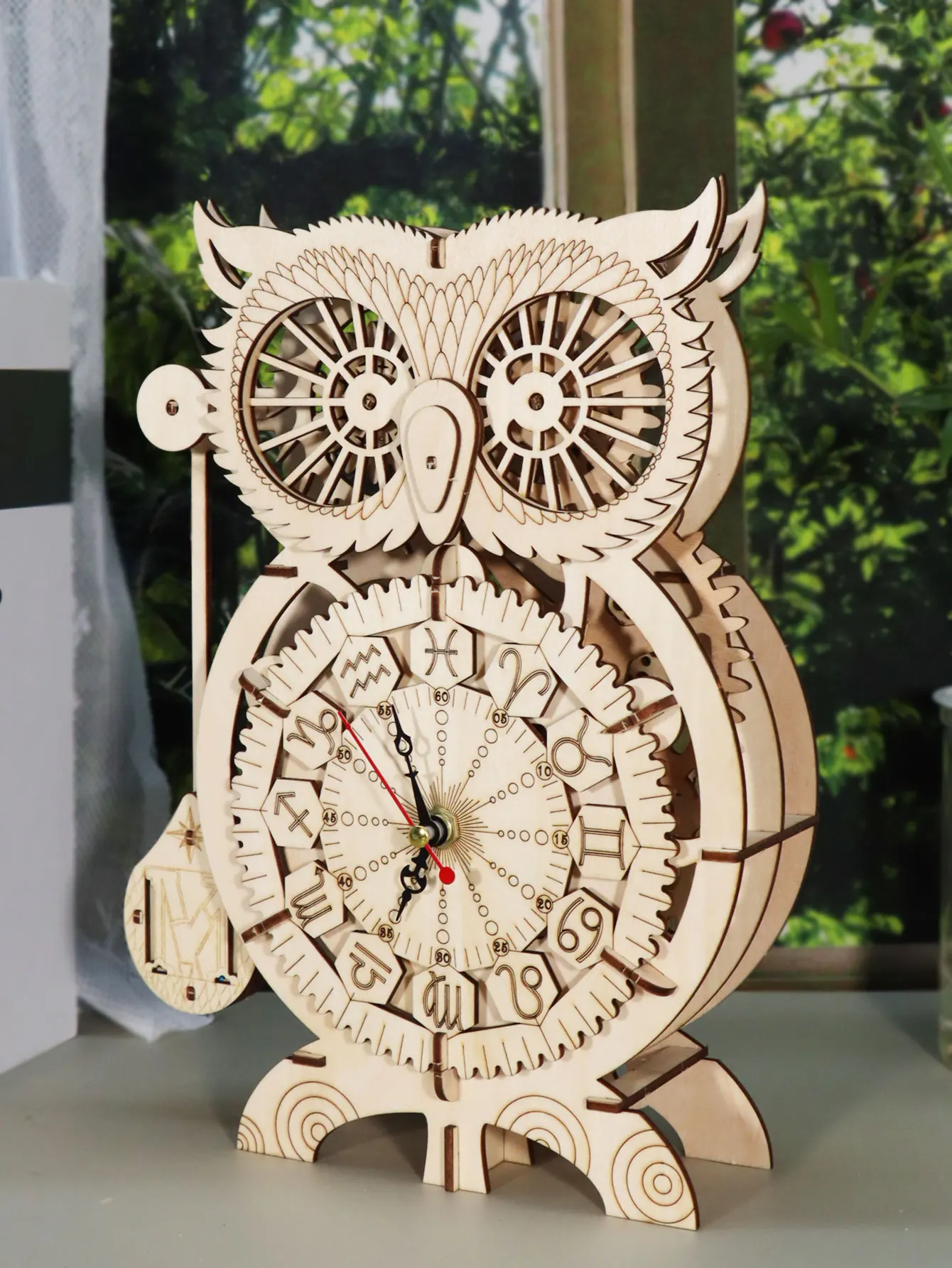 Drewniane puzzle 3D Zestawy modeli zegarów sów do budowy drewnianej konstrukcji Ręcznie robione rzemiosło Unikalny prezent na Boże Narodzenie