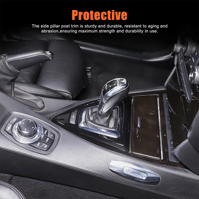 ABS Carbon Fiber for BMW 6 Series E64 2007-2009 Accessories Gear Shift Frame Storage Box Button Panel Sticker Car Accessories