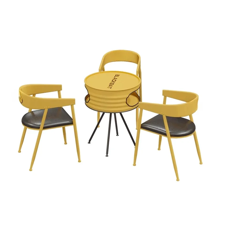 Industrial style tables and chairs Internet celebrity billiards room Cafe Milk tea reception area Bar Qing Bar Outdoor