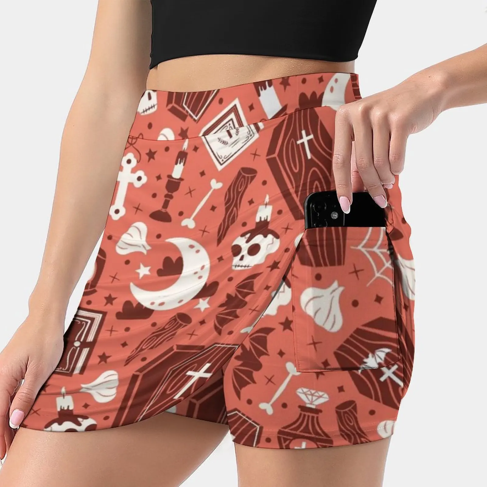 

Vampire Vibes Skirts Woman Fashion 2022 Pant Skirt Mini Skirts Office Short Skirt Vampire Vampires Halloween Garlic Bats