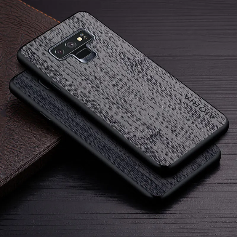 Case for Samsung Galaxy Note 9 funda bamboo wood pattern Leather skin cover Luxury phone coque for samsung note 9 case capa