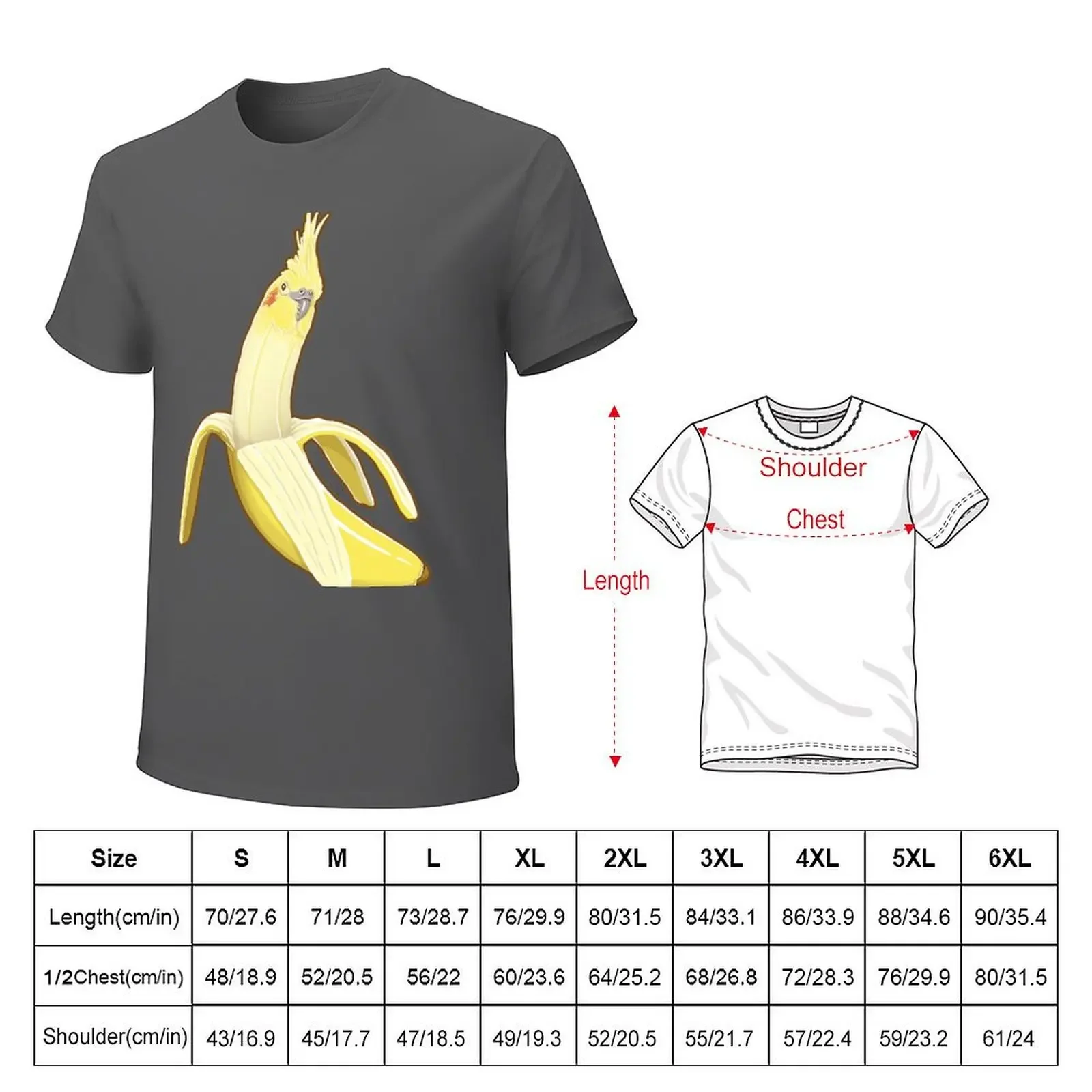 Bananaaaa! - Cockatiel Banana Pattern T-shirt boys animal print oversizeds shirts graphic tees summer tops designer t shirt men