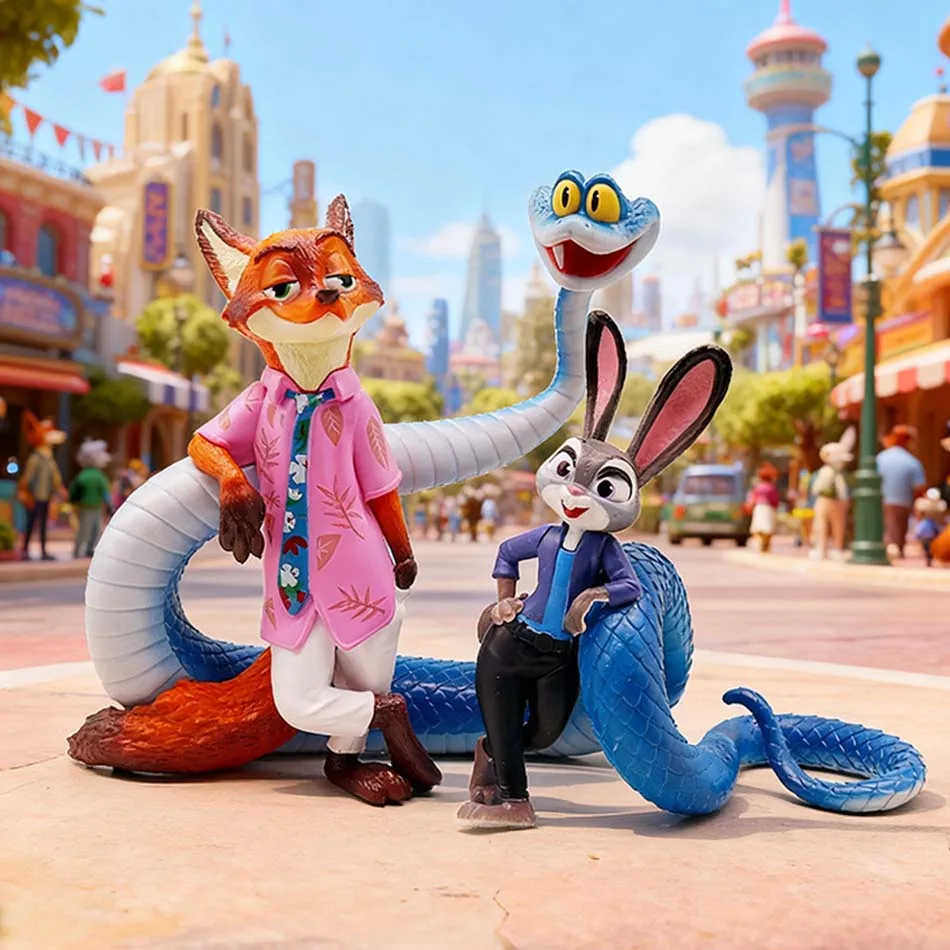 

Набор фигурок Zootopia, 2 шт., Джуди Хоппс и Ник Вайлд, коллекционные модели игрушек для фанатов