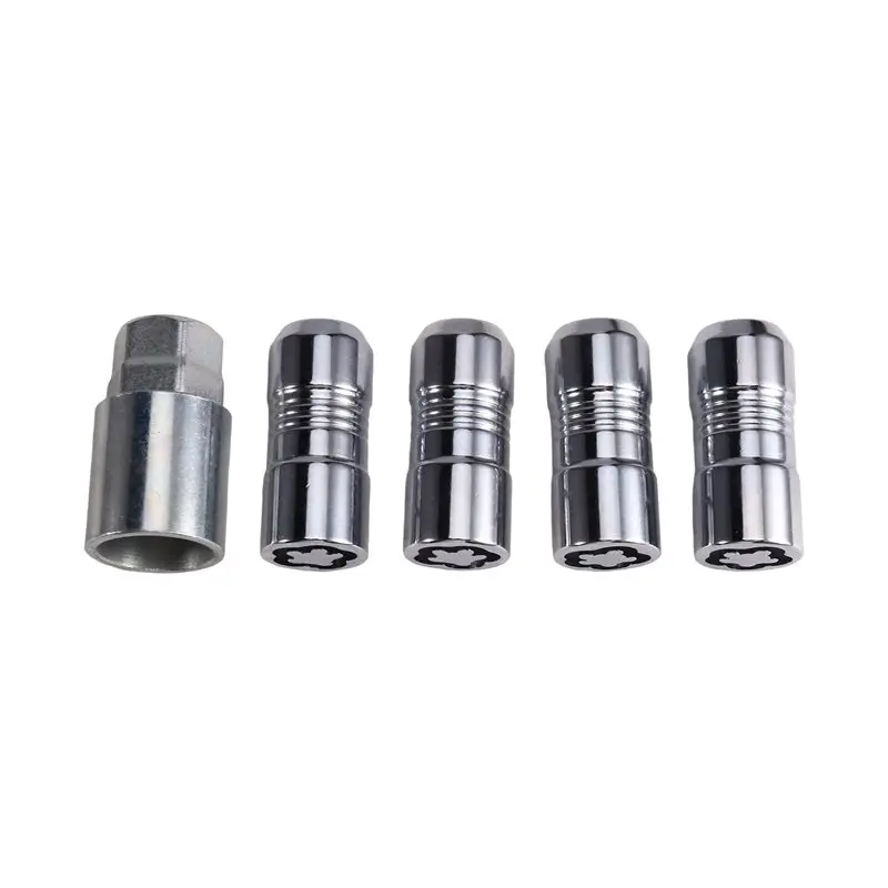 A85E-Chrome Cone Seat Wheel Locks 24210 Set M14 X 1.5 Thread Size, Unique Key Tool And ID Card Included