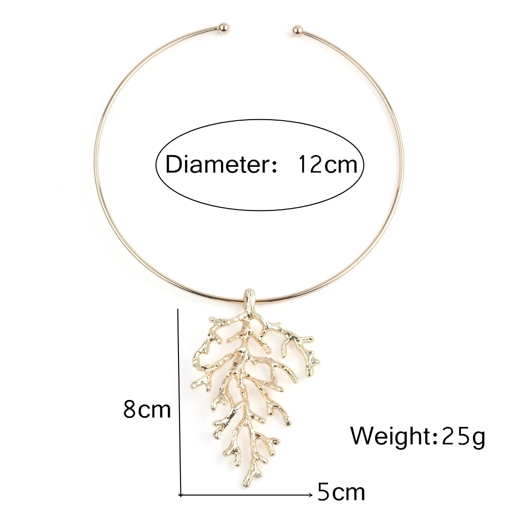 2026 New Punk Golden Metal Choker Necklae With Raised Coral Pendants Women Indian Vintage Statement Necklace Jewelry
