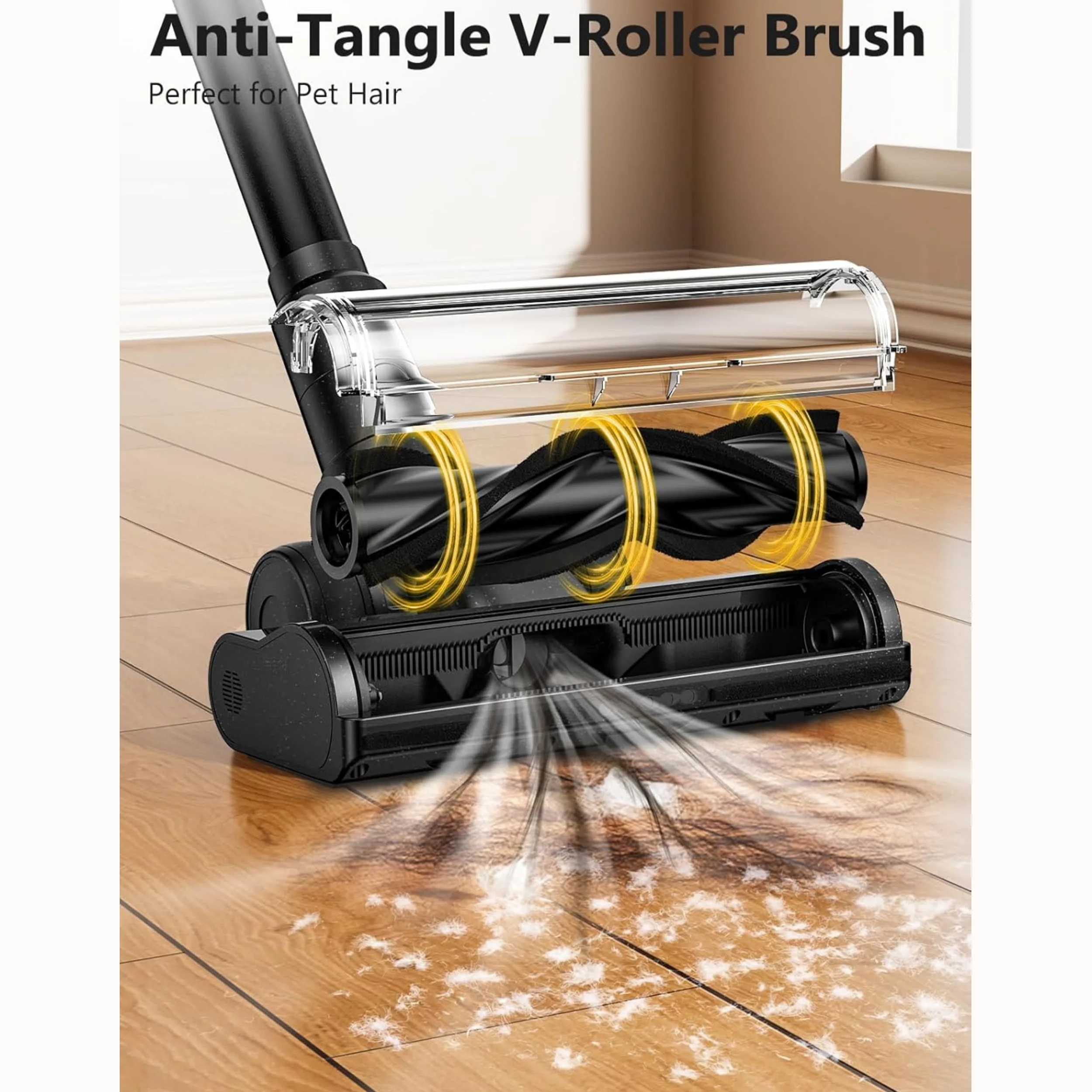 Light Weight Vacuum Cordless Cleaner A33B, Portable Vacuum Cleaner for Home, with Self-standing Anti-tangle Floor Brush