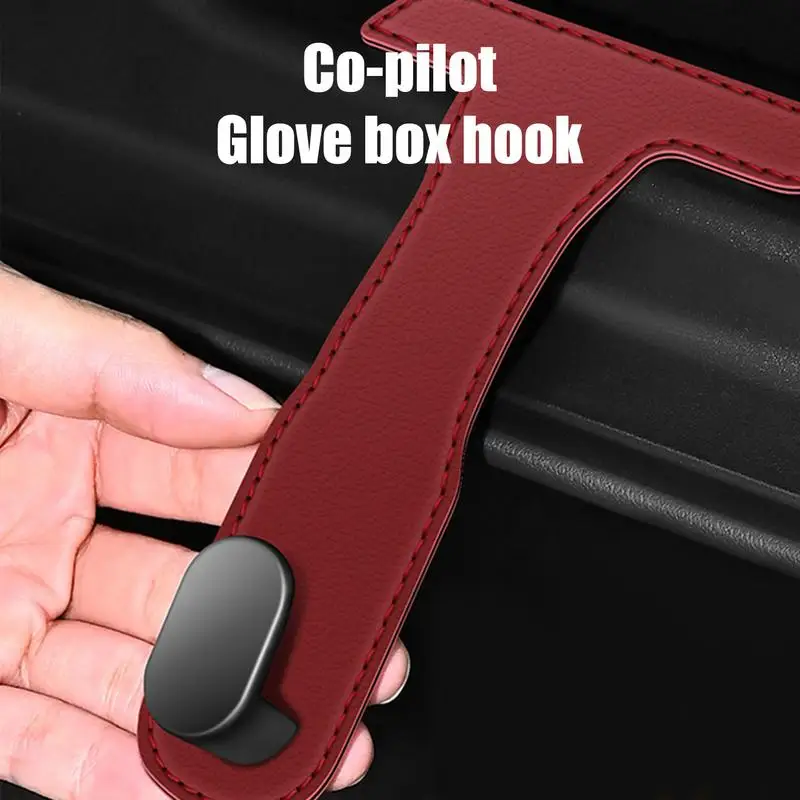 Car Glove Box Purse Hook Universal H idden Car Hook PU Leather Hanging Hooks Interior Seat Back Hanger Hook Accessories