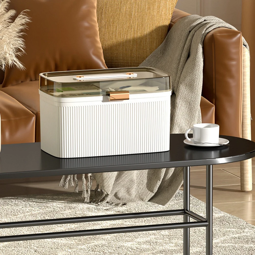 Box Safety Lock Moisture-proof And Light-proof Plastic Multi-layer Home Storage Chest Easy Access Storage Box