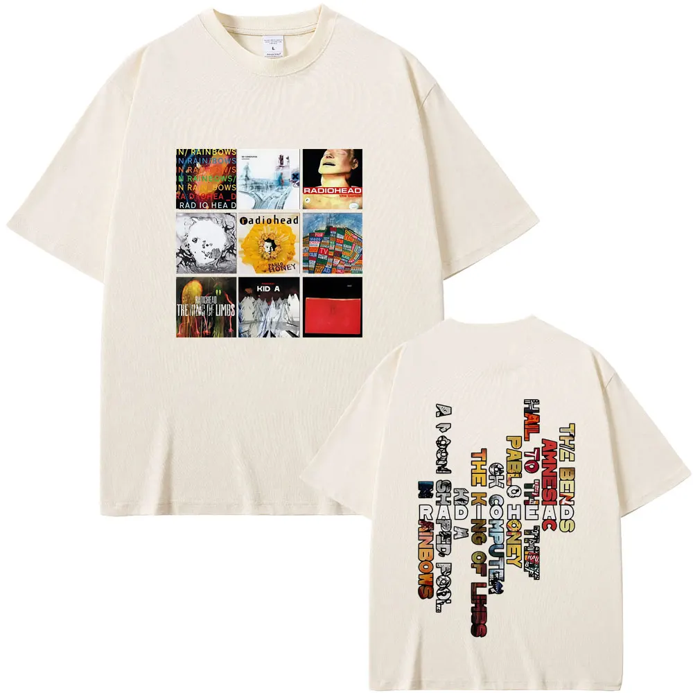 

Radiohead Music Album Cover Graphic T-shirt Men Women Retro Rock Gothic Streetwear Men's 90s Oversized Crewneck T Shirts Tops