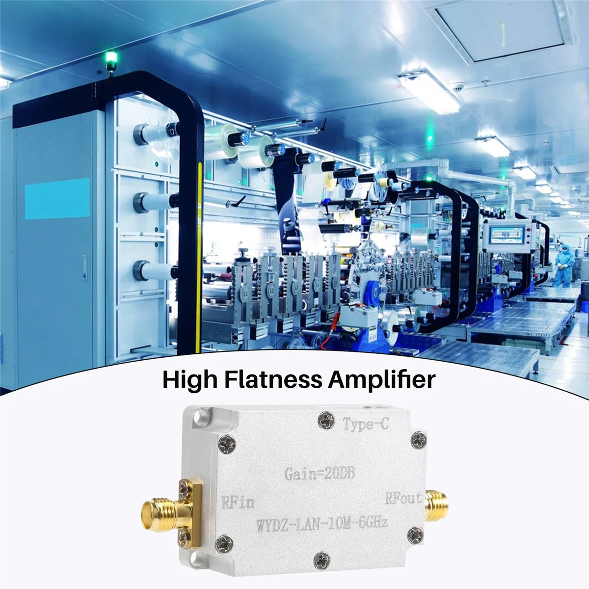 10M-6GHz Low Noise Amplifier Gain 20DB High Flatness LNA RF Signal Driving Receiver Front End for Radio FM Radio, 20DB