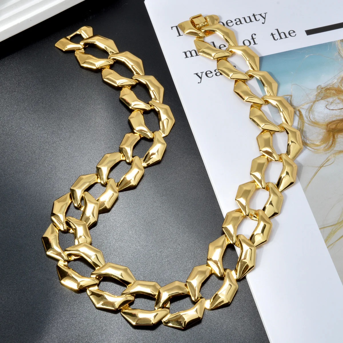 Punk Luxury Dubai Necklace Bracelet Jewelry Set for Women 18k Gold Plated Copper Jewelry Wedding Party Jewelry Set Gift