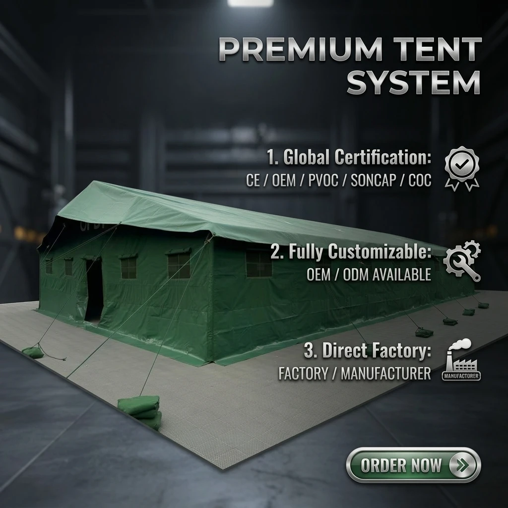 Heavy Duty 100 Seat Tent With PVC Roof Tents Design Pole Frame Camping Tents And Waterproof Tente Tactique
