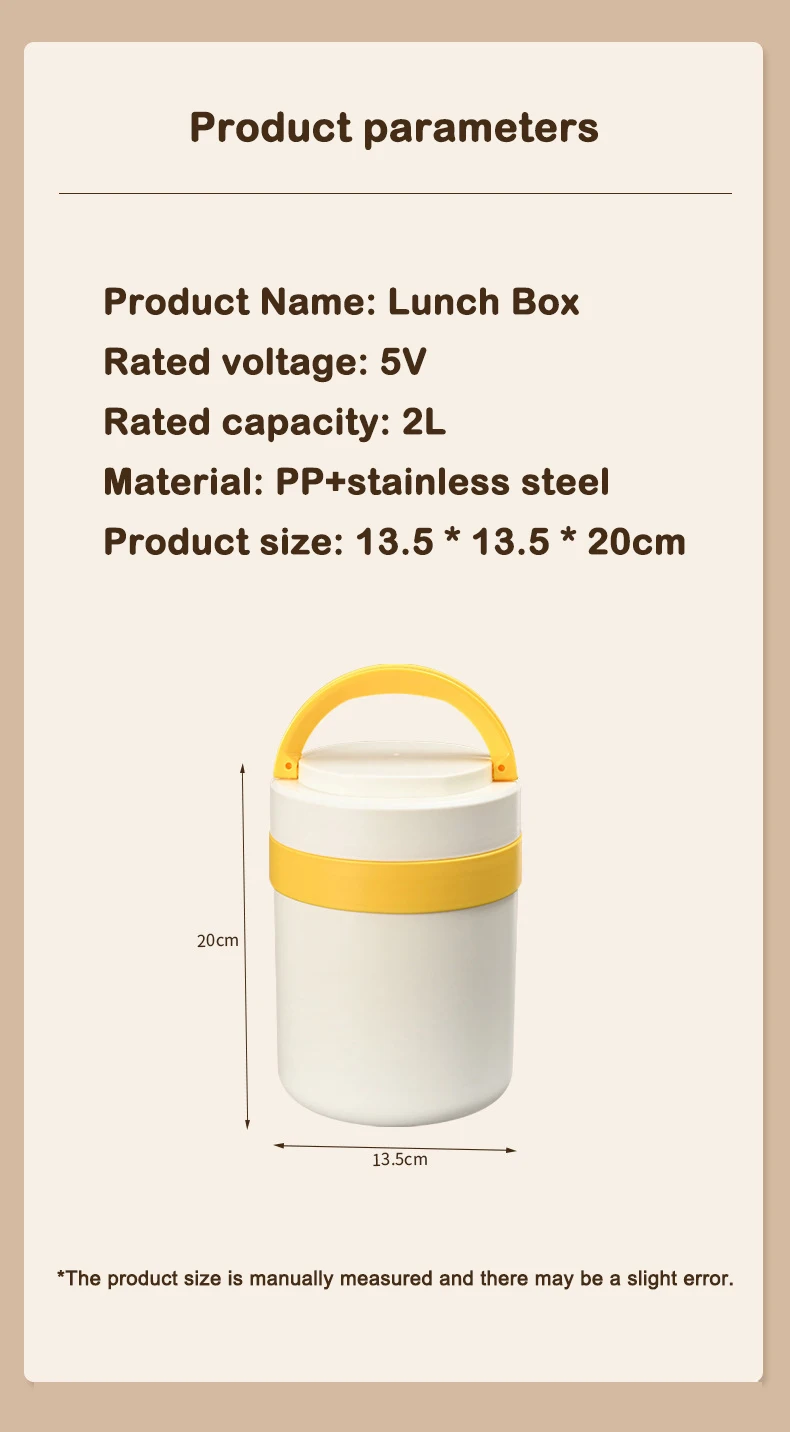 Usb Elektrische Verwarmde Lunchbox Roestvrijstalen Voering Auto Thuis Draagbare Voedselverwarming Container Isolatie Bento Boxen Servies