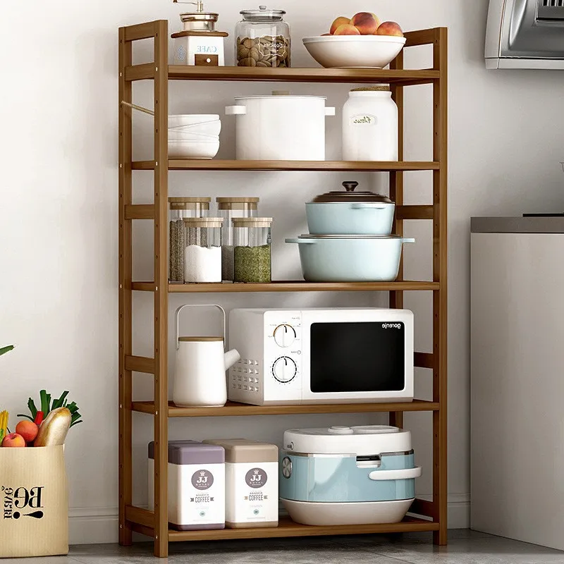 

YFY kitchen shelf floor solid wood storage rack multi-functional shelf condiments supplies bookshelf storage rack