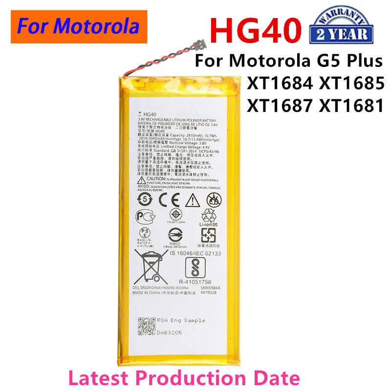 

100% Original HG40 3000mAh Battery For Motorola Moto G5 Plus XT1684 XT1685 XT1687 XT1681 Replacement Phone Batteries