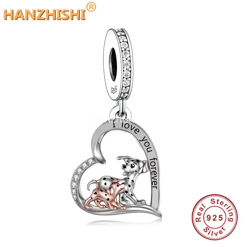 

New Design 925 Sterling Silver Cute Dog Dangle Charms Beads Fit Original Bracelet Necklace Jewelry Making Gift for Animal Lovers