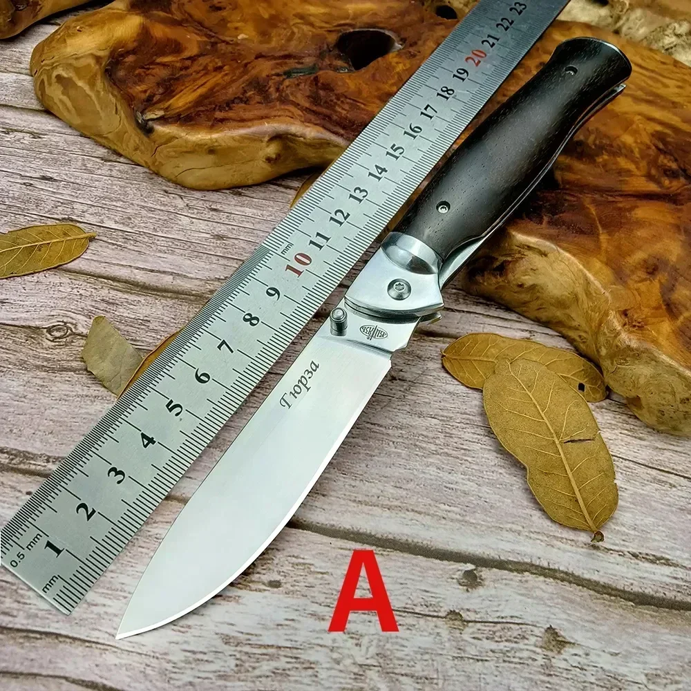 Russian Style Manual Folding Pocket Knife Sharp 440C Blade Wooden Handle Outdoor Camping Knives Tactical Survival EDC Tools