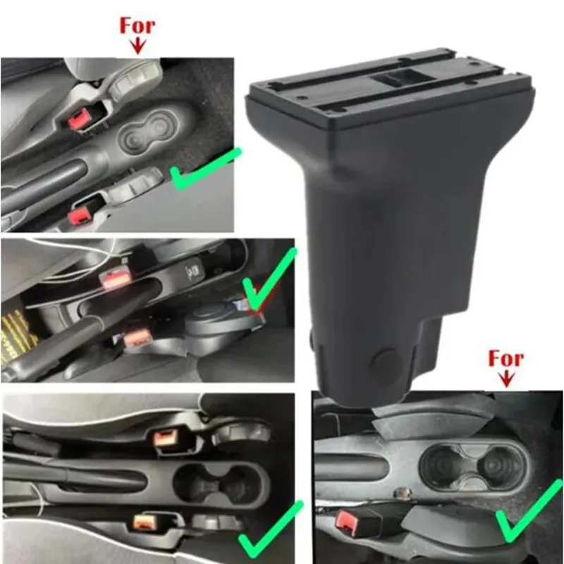 Für Fiat 500 Armlehnenbox für Fiat CRONOS Auto-Armlehnenbox Doppelschichtige Aufbewahrungsbox Getränkehalter Nachrüstung Innenraum Auto-Zubehör – Detail 2
