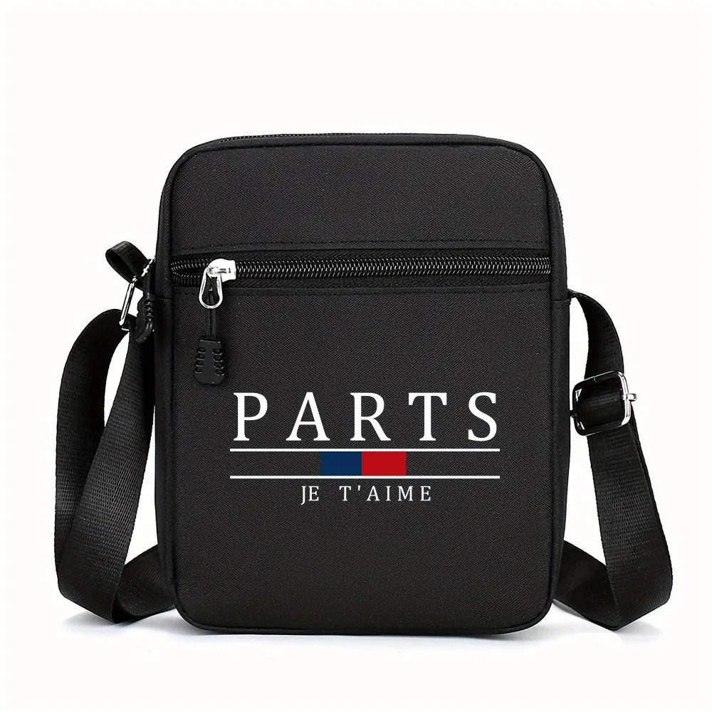 حقيبة كروس صغيرة بنمط أزواج فرنسا ، حقائب كتف ، حزام قابل للتعديل ، أسود ، حقيبة رياضية غير رسمية ، حقيبة ساعي البريد مربعة ، أصلية
