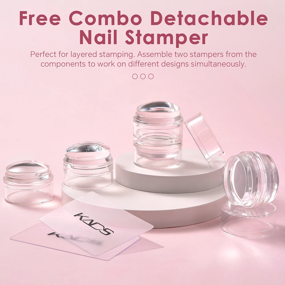 Nail Stamping Plates Pure Clear Jelly Nails Art Stamper Print Double-Head Silicone Design Manicure Accessories Tool