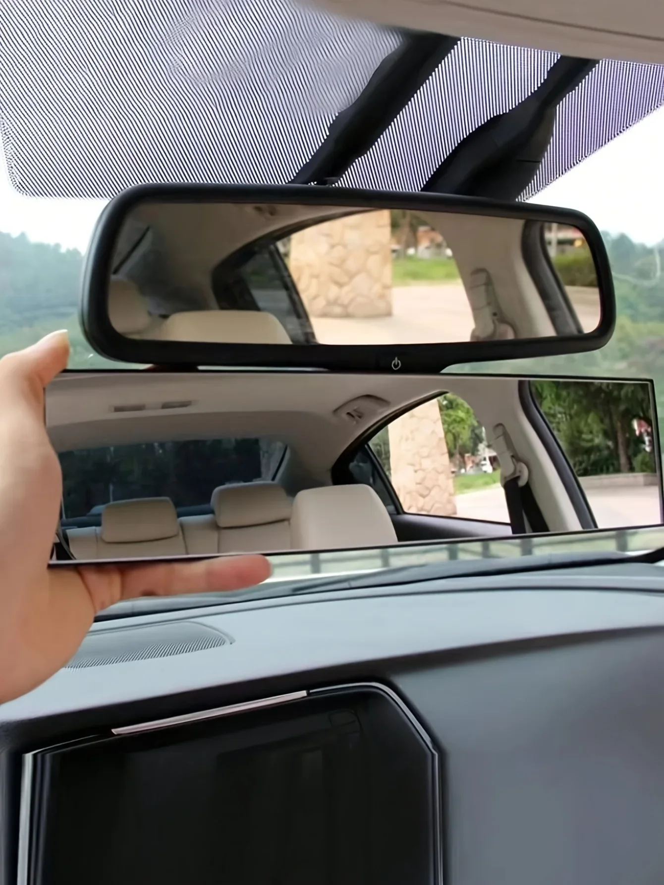 1 Stück Großes Sichtfeld Anti-Blendschutz Weitwinkel-Reflexionsspiegel, Zusätzliche Rückfahrkamera-Linse, Auto-Rückspiegel – Detail 5