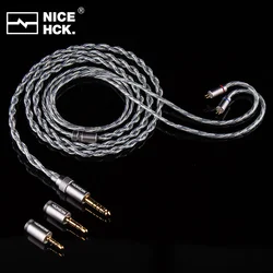 NICEHCK BlueLuna Silver Plated OFC IEM Wire Flat 2Pin 3-in-1 Detachable Plugs Replace Audiophile Cable for S12 Pro Hexa Himalaya
