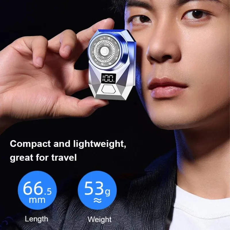 

Мини-электробритва с металлическим корпусом, перезаряжаемая через Type-C, с LED-дисплеем, низким уровнем шума, портативная, для мужских путешествий