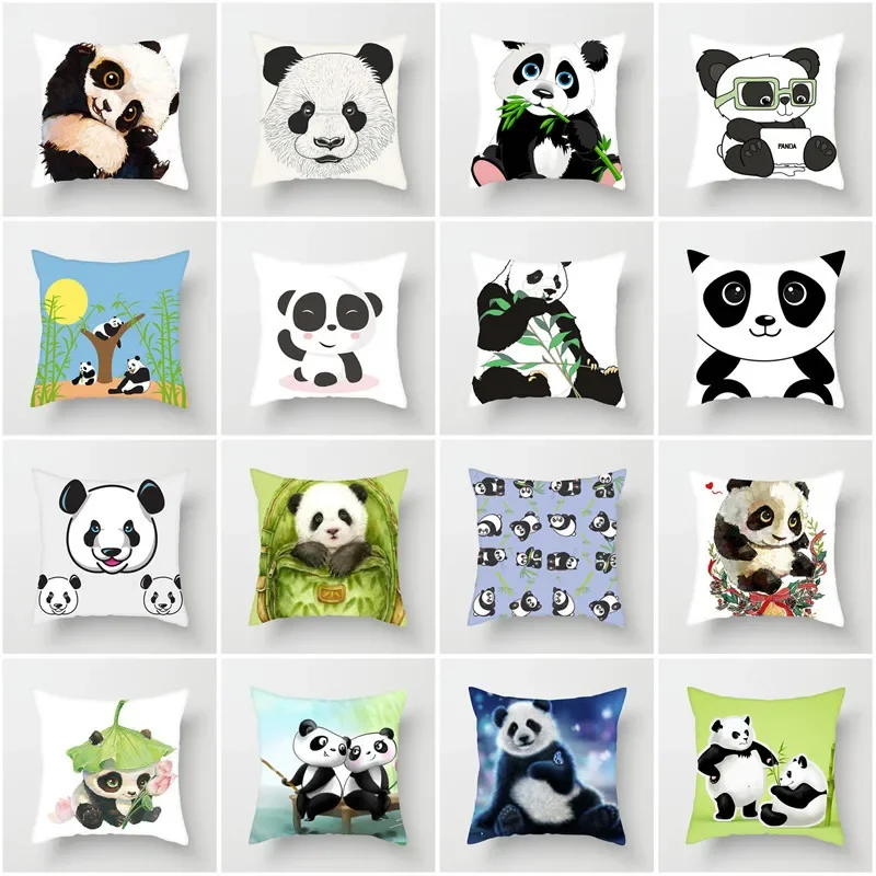 45*45CM Baby Decorative Polyester Pillowcase Cute Panda  National Treasure  Blanket Pillow