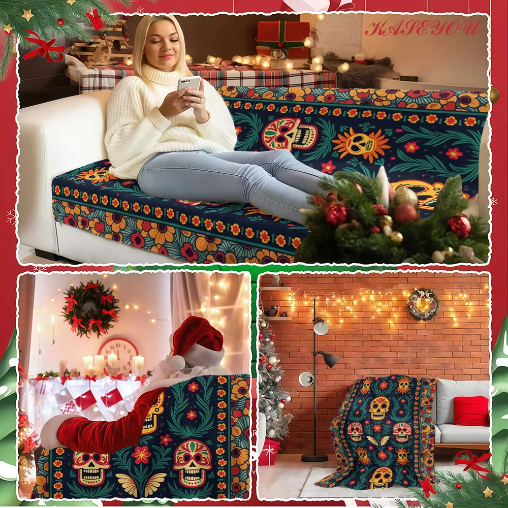 Magenta Floral Design Look Breathable Fade Resistant Velvety Bed Blanket Ideal for Halloween Christmas Holiday Season Gifts