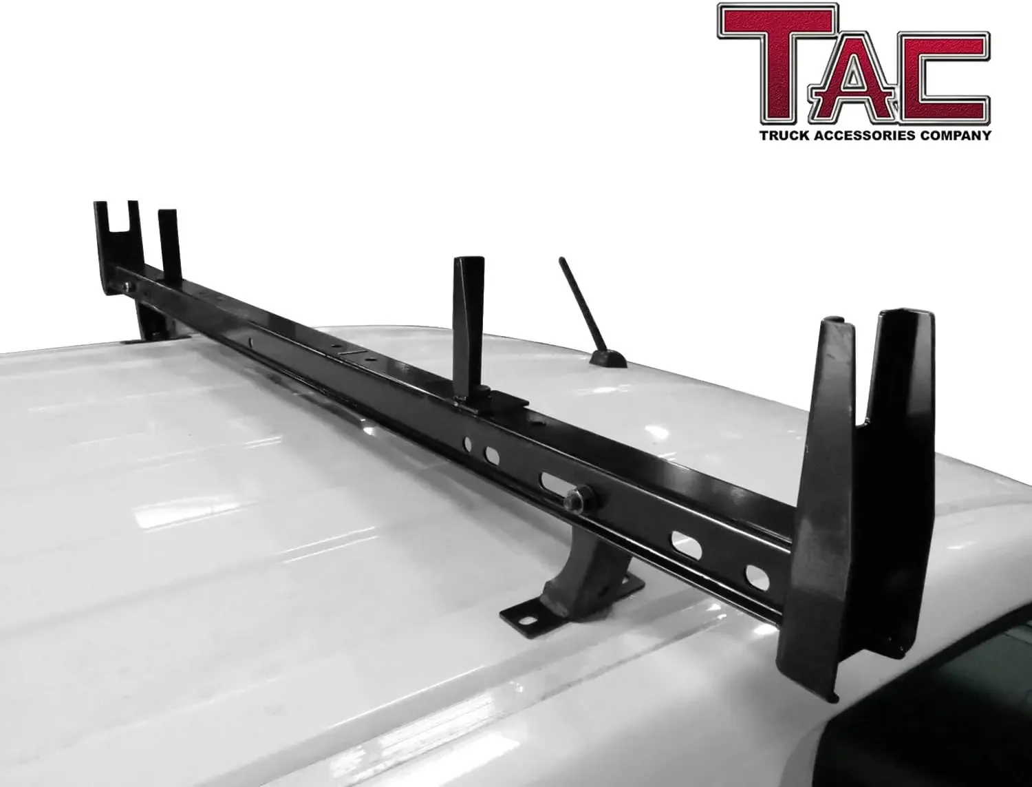Universal 2 Bars Roof Ladder Rack 600 LBS Capacity Utility Adjustable Cross Bar with Stopper for Van Without Rain Gutter Fit for