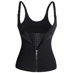 Waist Trainer Tank Top For Women Zipper Body Shaper Tummy Control Sleeveless Top Women's Activewear Body Shaping Underwear