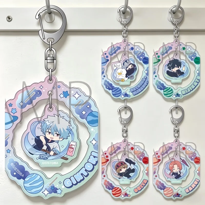 Wholesale Anime Gintama New Acrylic Keychain Bag Pendant Holder Topper Bag Decorations 6cm Gift Option Keychain Stand Figure
