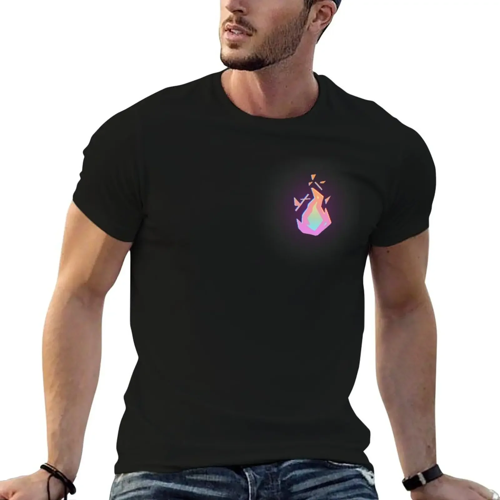 

Promare flame T-Shirt oversized graphic tee customs design your own summer clothes customizeds Men's t-shirt