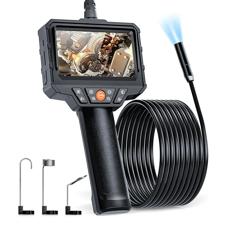 Handhel Industriële Endoscoop 1080P 4.3 ''Ips Scherm Stijve Kabel Pijp Riool Inspectie Camera Borescope Ip67 Waterdicht 2000Mah