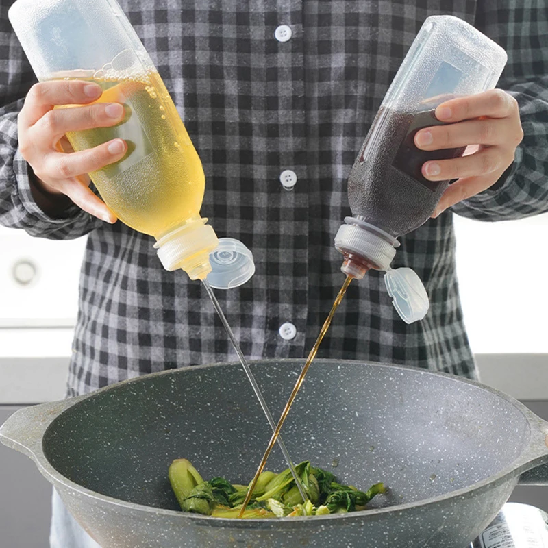 

1 шт. пластиковая бутылка для приправ 300/500/1000 мл кухонная бутылка для масла салат барбекю соус контейнеры для приправ инструмент для приготовления пищи