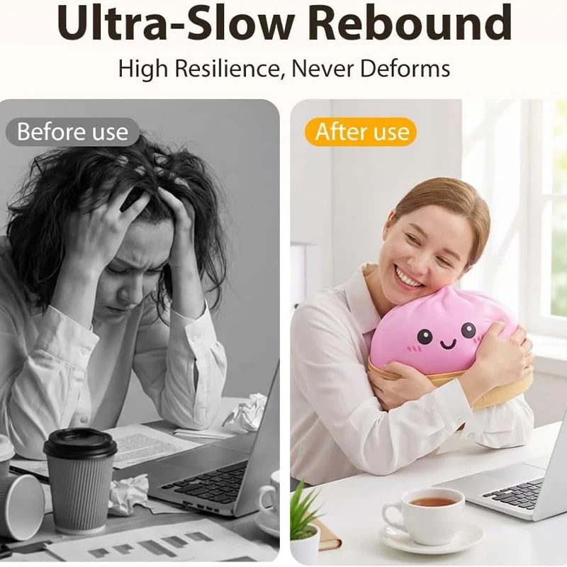 25CM Large Simulation Steamed Bun Squishy Cute Smile Face Slow Rebound Squeeze Stress Relief Fidget Soft ASMR Sensory For Adults