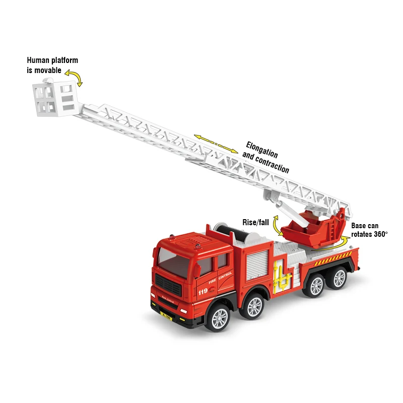 Dziecięce ciężarówki ratownicze Zabawka Symulowane miasto Drabina strażacka Ciężarówka Czołg Water Cannon Model Zabawka Samochód bezwładnościowy Zabawka dla dzieci Prezent