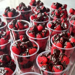 10OZ/14OZ Activity Camping Order Props Fruit Party Dining Car Health Lecture Strawberry Sweet Chocolate Drizzle Cup Simulated