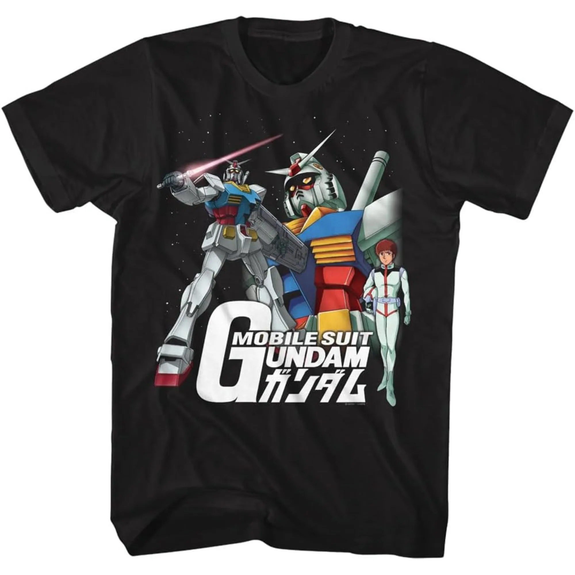 Gundam Mobile Suit Collage Herren Kurzarm-T-Shirt im Vintage-Stil, grafische T-Shirts, übergroßes T-Shirt, Hip-Hop-Anime-T-Shirt, Herrenbekleidung