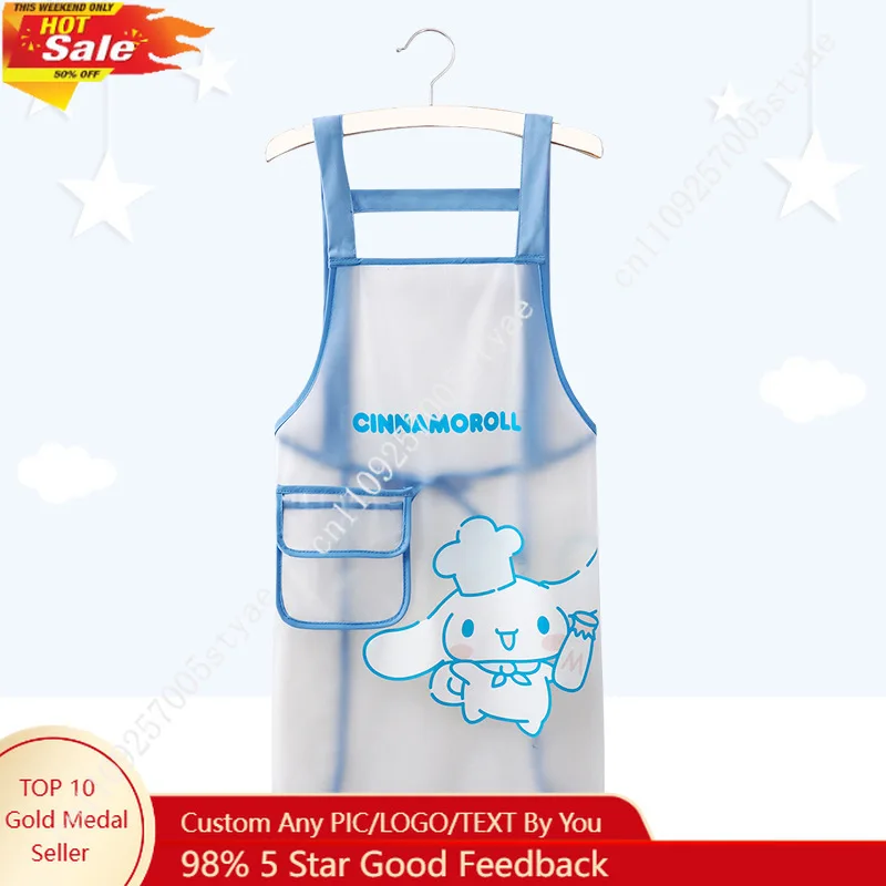 

Cinnamoroll Waterproof Kids Apron Set Clear Boy Girls Oil Resistant Clothes Breathable Art Smock for Painting Cooking Easy Clean