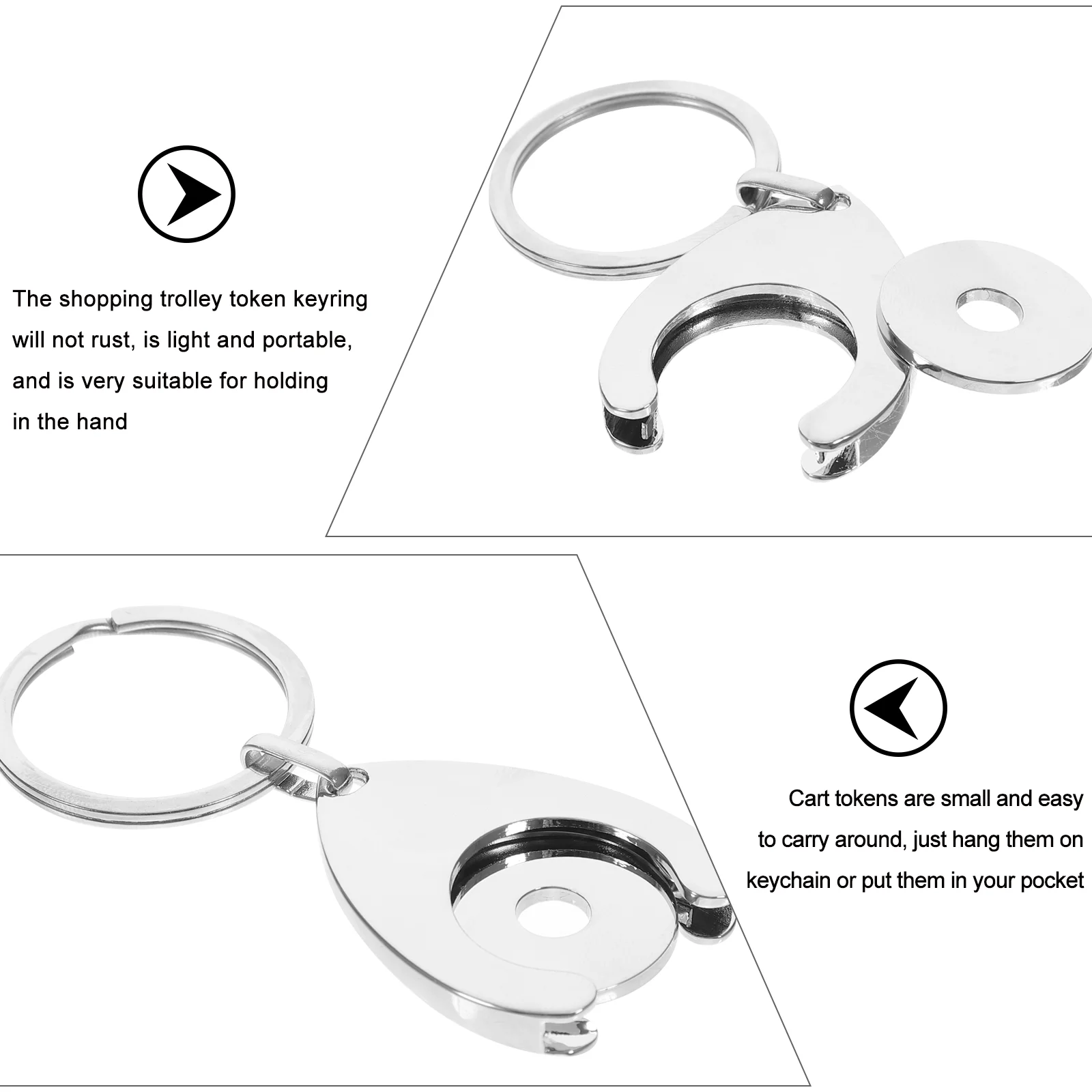 2 pezzi anelli anello carrello gettone accessori carrello portachiavi in metallo decorazione Miss