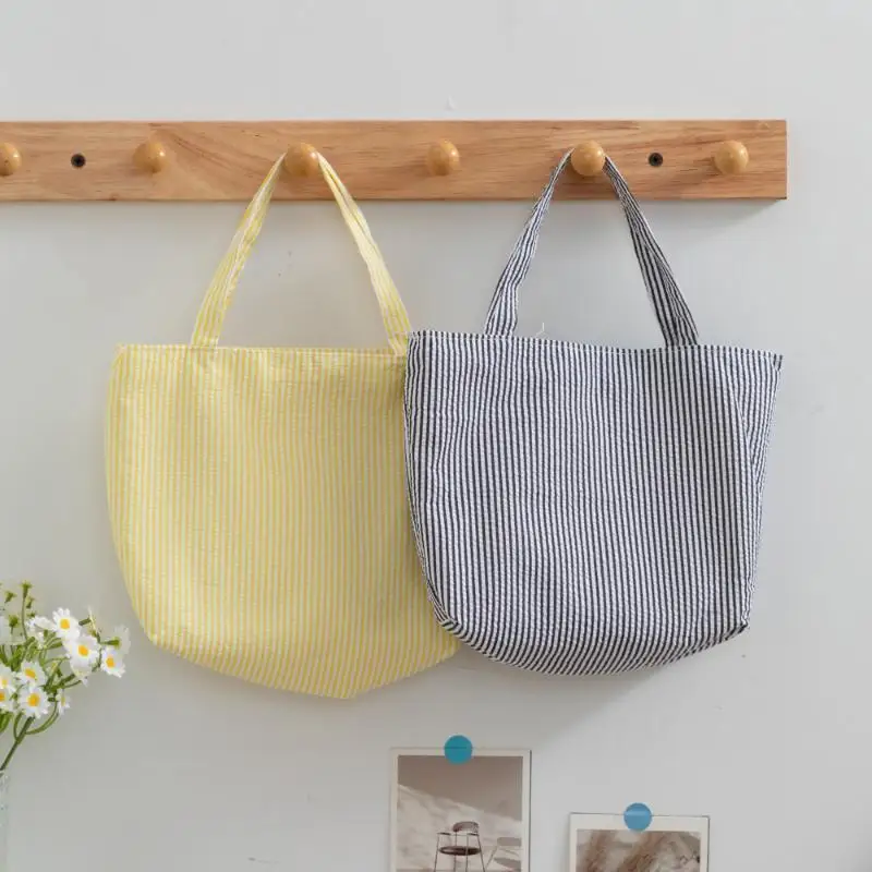 Striped Pattern Quilted Tote Bag Spacious All Match Casual Handbag Perfect for Daily Shopping Office Commute