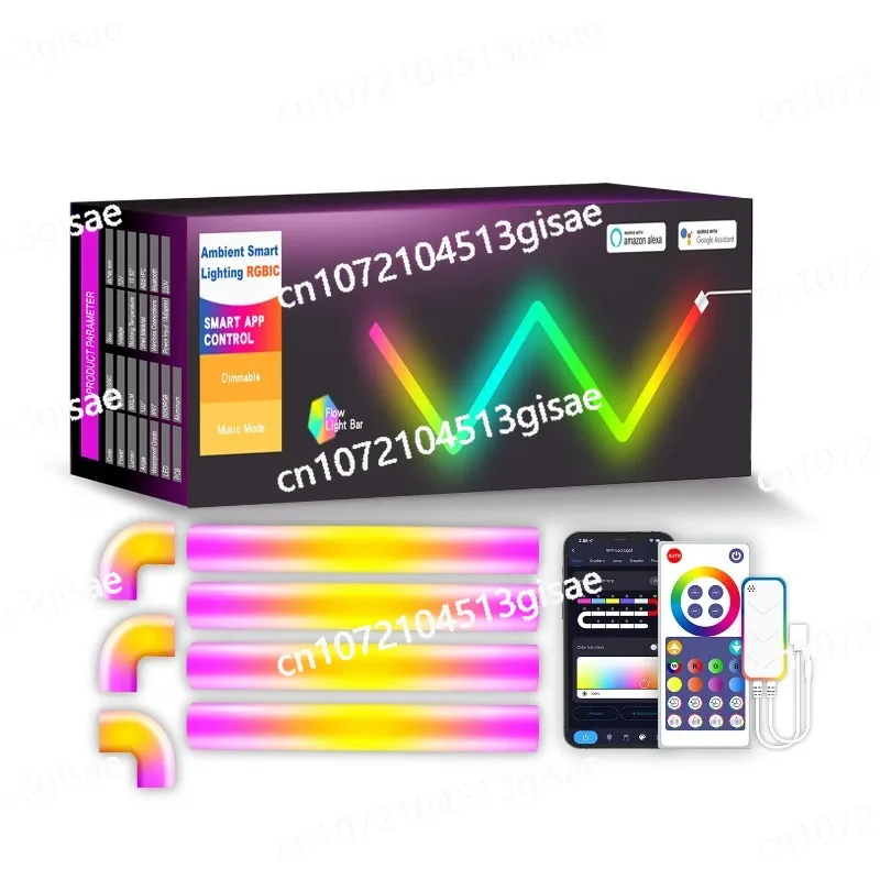 

Creative RGBIC Intelligent LED Lamp Modular Wall Lamp Remote Control Music Synchronization Entry Decoration Atmosphere Lamp