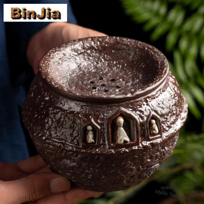 550ml Coarse Pottery Jianshui Boutique Tea Wash Writing-brush Washer Water Washing Slag Tank Household Chaxi Collection Craft
