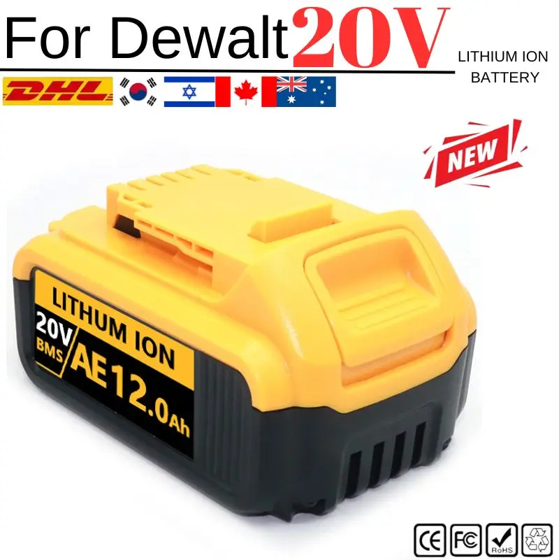 

12.0Ah DCB203 Li-ion Battery 18Volt 20V For Dewalt Max Tools DCB205 DCB206 DCB204 DCB200 DCB182 DCB180 DCB230 DCD DCF DCG Series