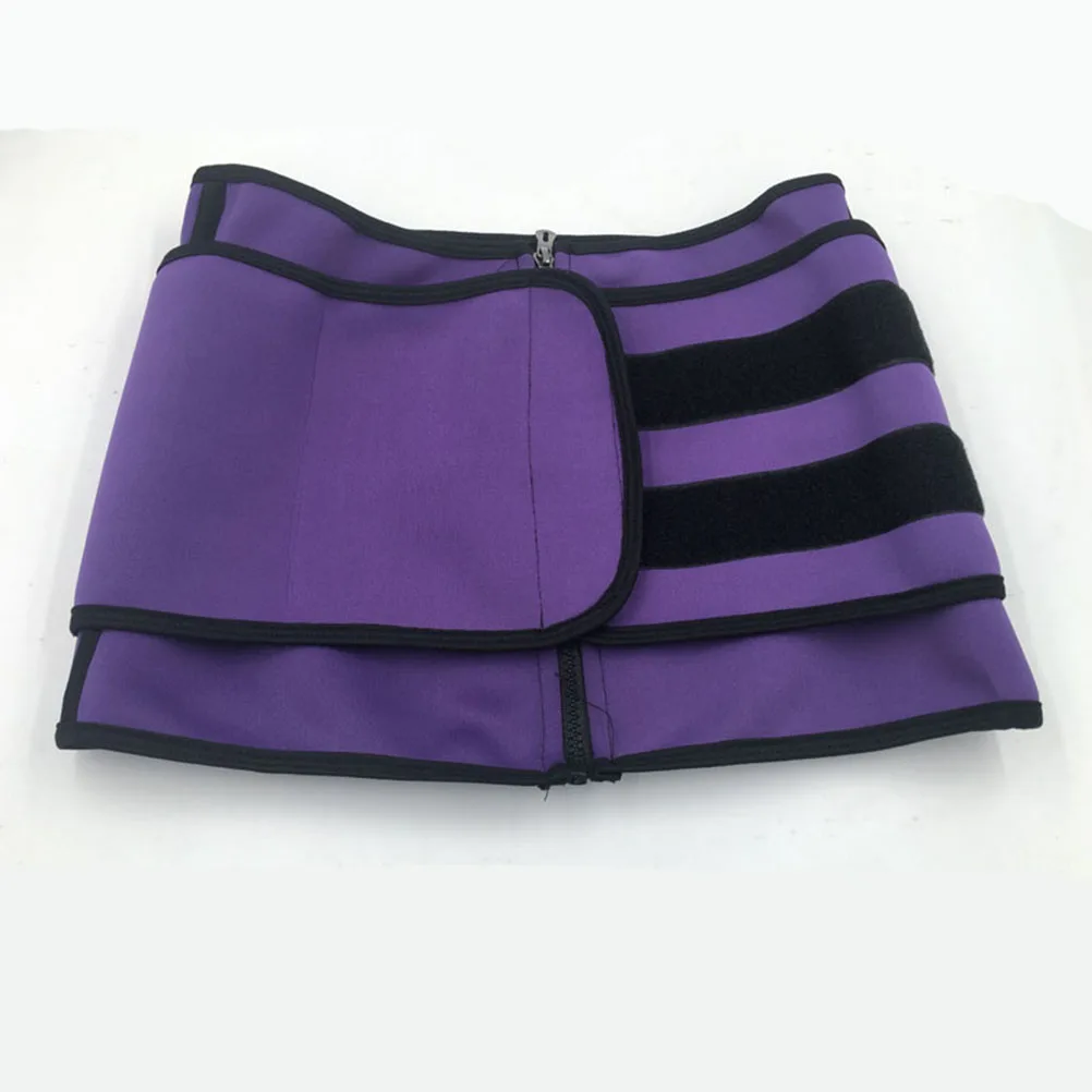 

1Pcs Corset Waist Trimmer Belt Waistband Zipper Fitness Slimming Purple Xxxl Tummy Control Posture Correction