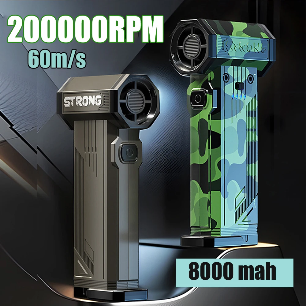 

60m/s Handheld Mini Turbo Jet Fan 200000RPM High-Speed Powerful air Blower 8000mah Powerful Dust Blower 4Gear Control